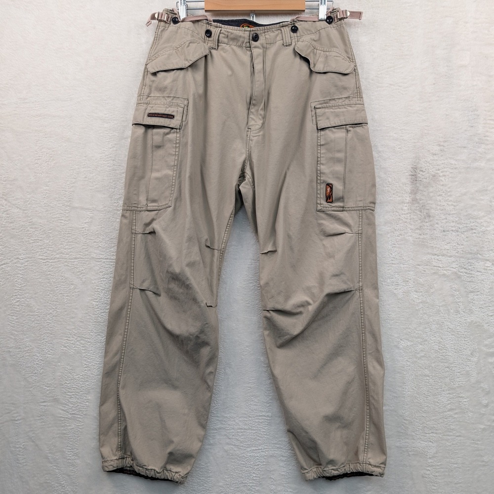 VTG Wearfirst Cargo Pants Men's 35x30 Tan Relaxed Workwear Baggy Outdoor Y2K